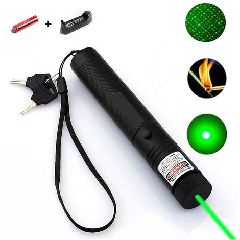 Tactique Vert Chasse Fusil Scope Sight Laser Pen, High Power Demo Remote Pen Laser Pointer Projector Travel Outdoor Flashlight, LED Interactive Baton Funny Laser Pointer Pen Toys