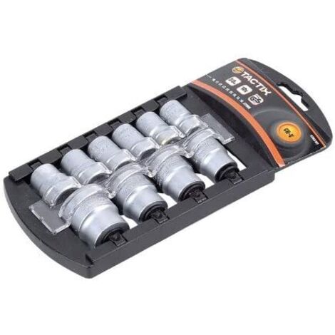 TACTIX - 10 PEZZI - SET 10 CHIAVI A BUSSOLA ESAGONALI 3/8' IN ACCIAIO CROMO VANADIO