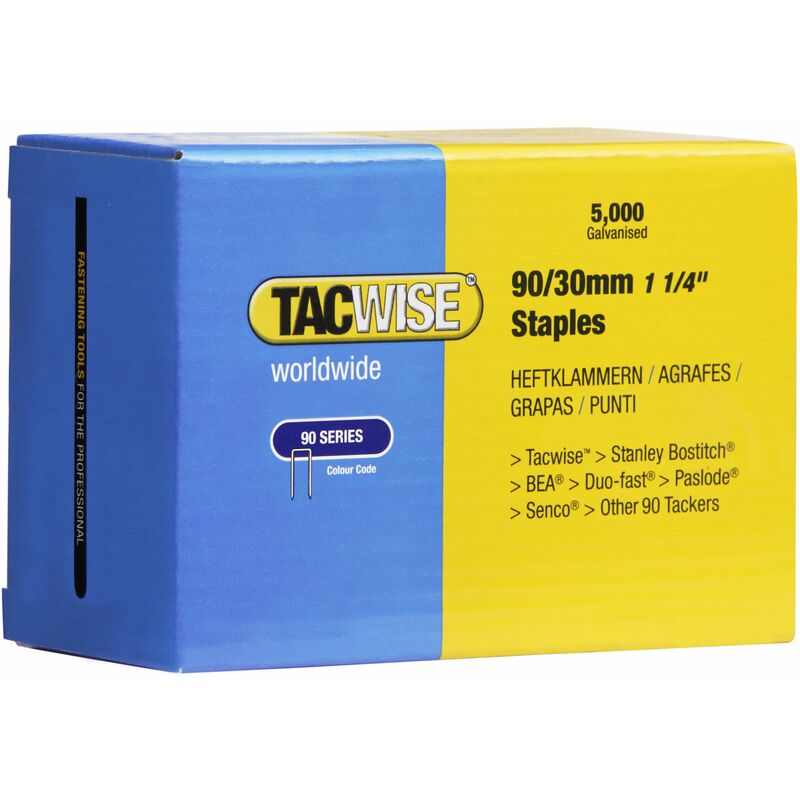 Image of 0309 Tcwise 90 Punti Sottili da 30mm Ideale per Applicazioni Semi Professionali per Fissaggio Legno, Argento, 30 mm - Tacwise
