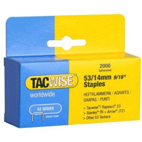 Tacwise 0338 53/14mm Punti Zincati, Multicolore, 14 mm