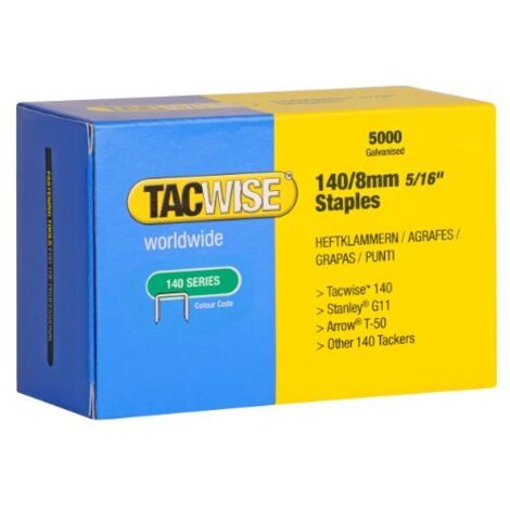 Tacwise 0341 Punti Galvanizzati Professionali Tipo 140/8mm, Confezione da 5000