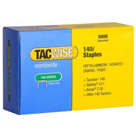 Tacwise 0342 140 Series 10mm Staples Galvanised - 5000 Pack - Type T50 G 140EL