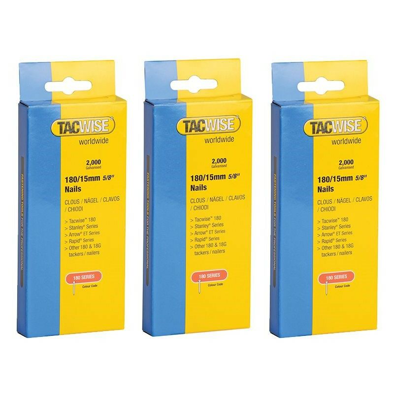 Tacwise 0359 3 x Packs of 2000 180 18 Gauge 15mm Nails Brads