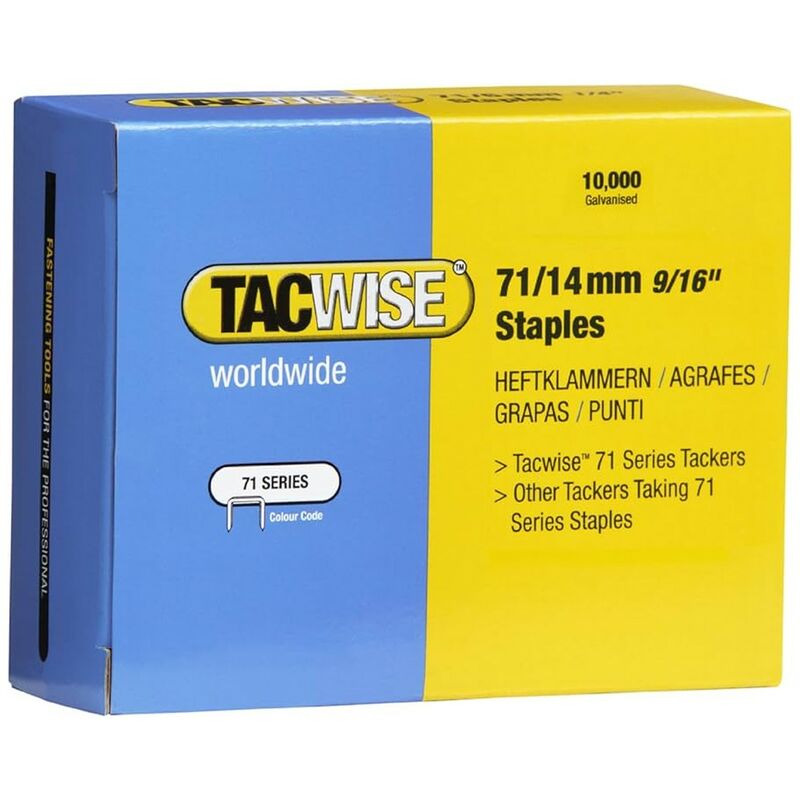 0371 Type 71 Box of 10,000 Staples 14mm 71 Series - Tacwise