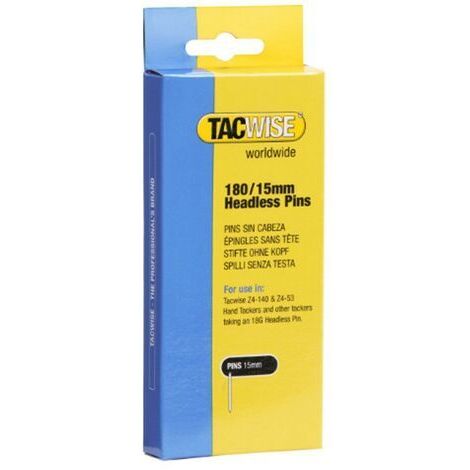 Tacwise 0478 18G 15mm Pin Nails Galvanised 1000 Pack for Z4-140 Z5-53