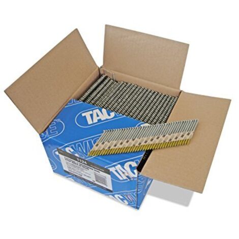 Tacwise 1124 Chiodi Inclinati a 34° 2,8/50 mm, Zincati Extra con Testa a ‘D’, Gambo Anellato, Fascicolati con Carta, Confezione da 3300