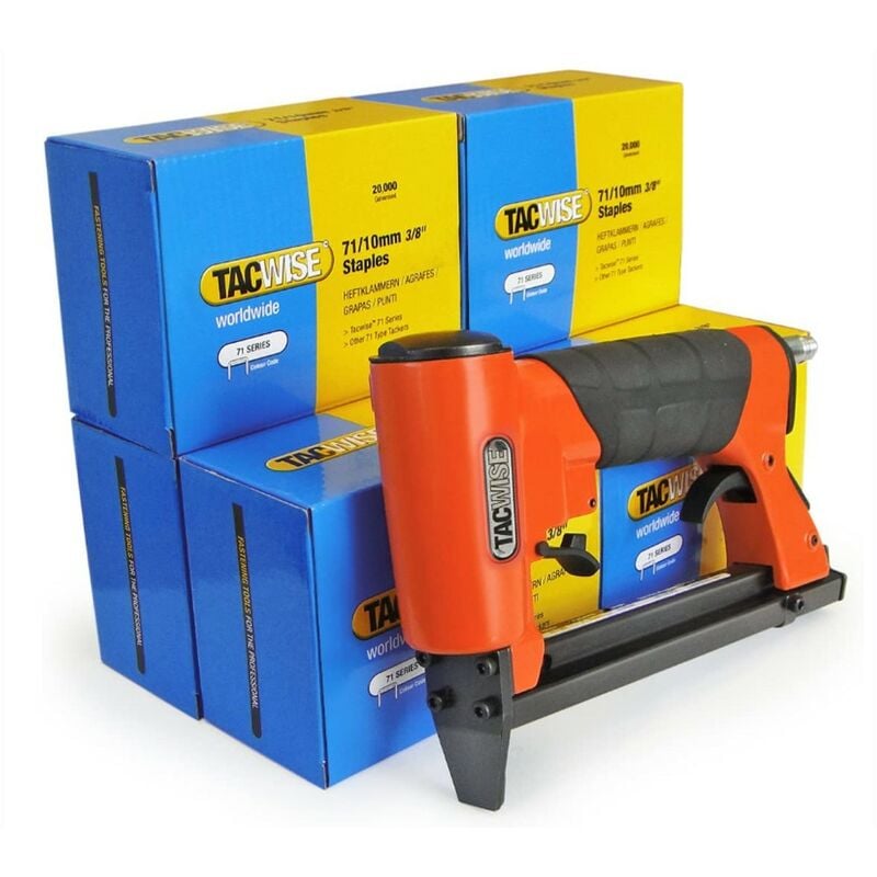 Tacwise - 1190 A7116V Pneumatic 71 Upholstery Staple Gun 120,000 x 10mm Staples