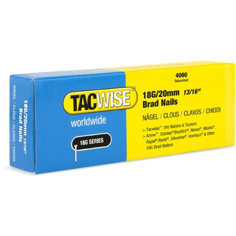 Tacwise 1709 Chiodi Brad Galvanizzati Tipo 18G / 20 mm, Confezione da 4000