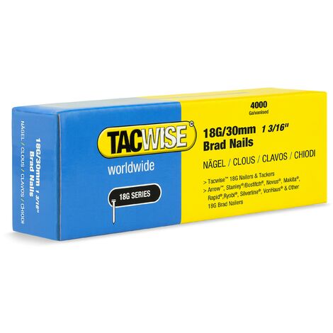 Tacwise 1711 Chiodi Brad Galvanizzati Tipo 18G / 30 mm, Confezione da 4000