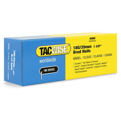 Tacwise 1713 Chiodi Brad Galvanizzati Tipo 18G / 35 mm, Confezione da 4000