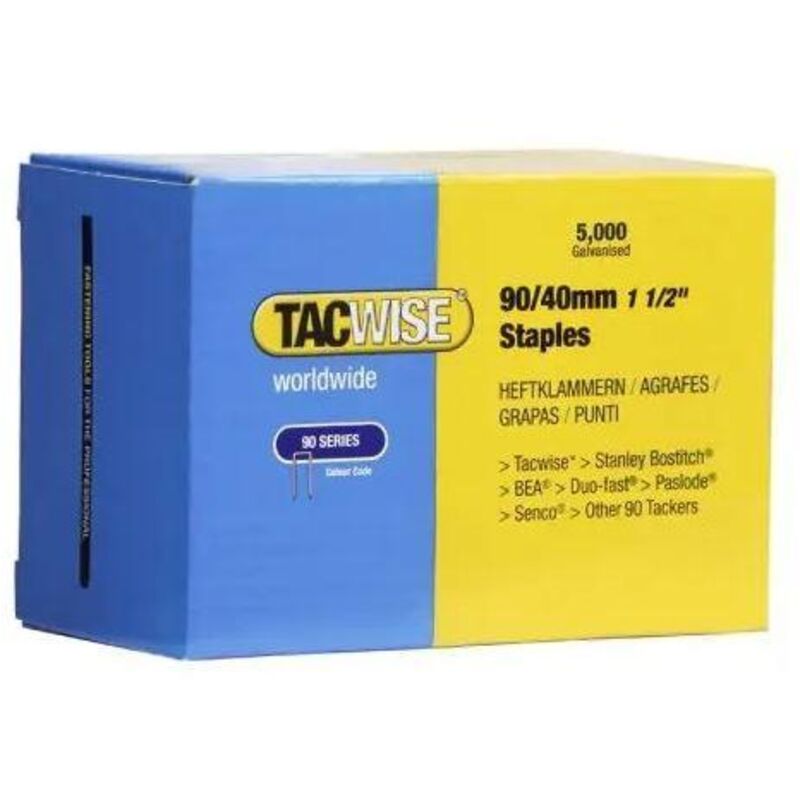 90 Narrow Crown Staples 40mm - 5000 Pack - Tacwise