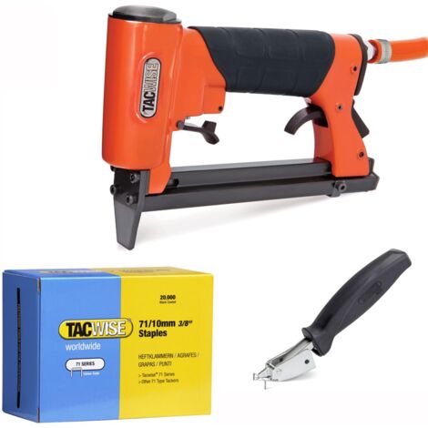 Tacwise A7116V Pneumatic 71 Series Air Upholstery Stapler with Staples + Remover