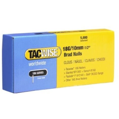 TACWISE BOÎTE DE 5 000 CLOUS DE FINITION TYPE 18 G 10 M