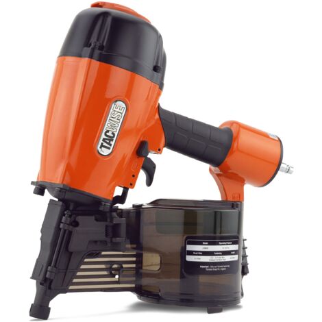TACWISE JCN90V Chiodatrice Pneumatica a Bobina, Utilizza Chiodi a Bobina Piatta lunghi da 50 a 90 mm, diametro 2,5 a 3,3 mm