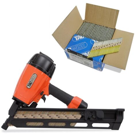 Tacwise KDH90V 2nd Fix Angled Strip Pneumatic Nail Gun Nailer + 2200 90mm Nails
