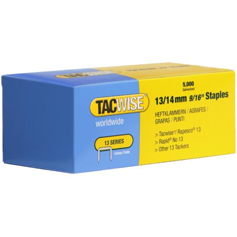 Tacwise - Punti metallici, serie 13, 14 mm (confezione da 5.000)