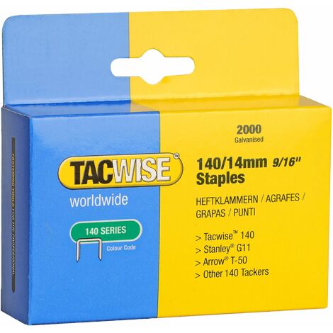Tacwise Punti Metallici Zincati, da 140/14 mm