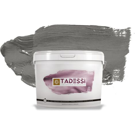TADESSI Color Vista Wandfarbe Grau - Basaltgrau - Matte Dispersionsfarbe - Innenfarbe für Wand und Decke