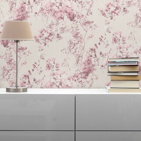 TADESSI Tapete Blumen Florentin M1-No.1301 Vliestapete Rosa Lila Floral Wohnzimmer Schlafzimmer Küche