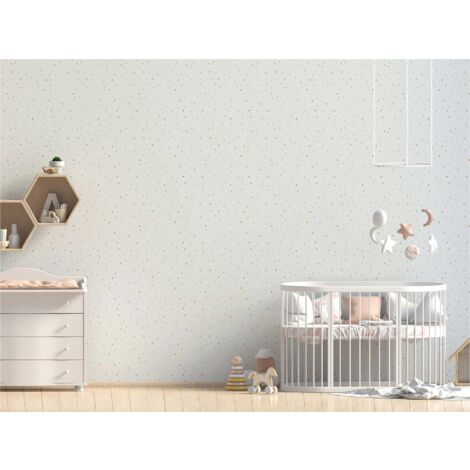 TADESSI Tapete Kinderzimmer M1-No.720 Vliestapete Blau Weiß Tapete mit Punkten Jungenzimmer Mädchenzimmer