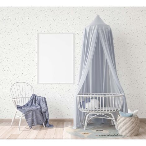 TADESSI Tapete Kinderzimmer M1-No.734 Vliestapete Blau Weiß Sterntapete Jungenzimmer Mädchenzimmer