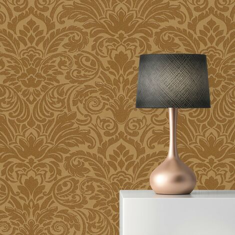 TADESSI  Tapete Metall Claudius  M1-No.41  Vliestapete  Gold  Ornamente  Barocktapete  Wohnzimmer  Schlafzimmer  Küche