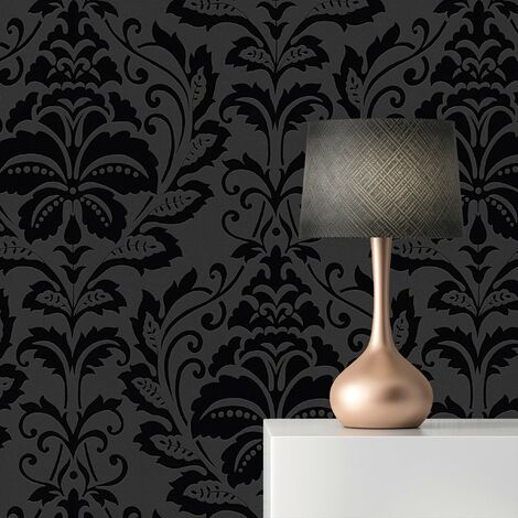 TADESSI Tapete Vintage Nicolo M1-No.22 Vliestapete Schwarz Barock Tapete mit Ornamenten Klassik Wohnzimmer Schlafzimmer