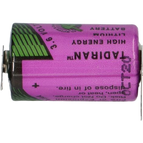 Tadiran Lithium 3,6V Batterie SL 750/PT 1/2AA - Zelle 1/2 Print +/- -