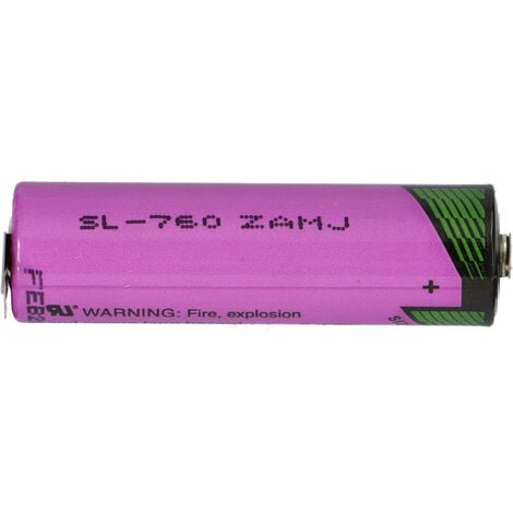 Tadiran Lithium 3,6V Batterie SL760/PT AA- Zelle, Print 1/2 +/--