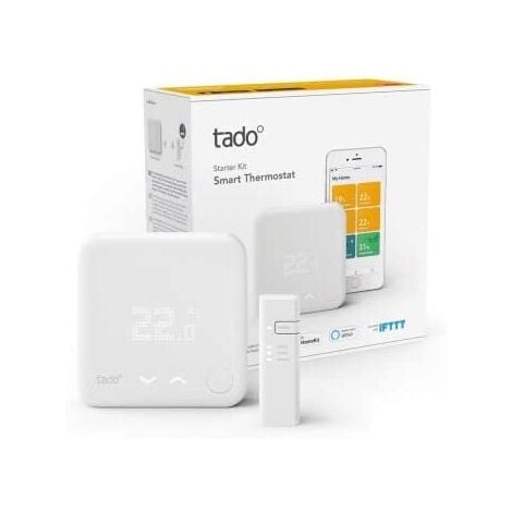 tado∞ Kit Base, Termostato Intelligente Cablato V3+, Termostato digitale per caldaia, Cronotermostato, Termostato intelligente, compatibile con Alexa, Siri e Google Assistant