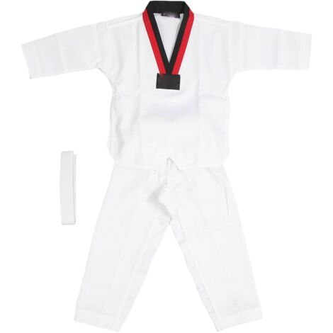 Taekwondo-Anzug für Kinder mit Gürtel, weiches, atmungsaktives Polyester-Baumwoll-Gemisch, Karate-Anzug für Jungen zum Kampfsporttraining