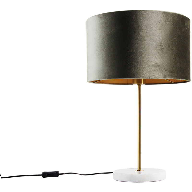 Image of Table Lamp Brass with Velvet Shade&hellip;