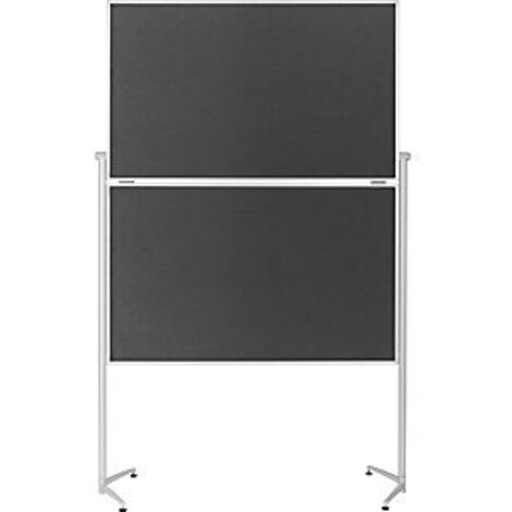tafelwand B1200xH1500mm klappbar fahrbar Filz grau MAGNETOPLAN