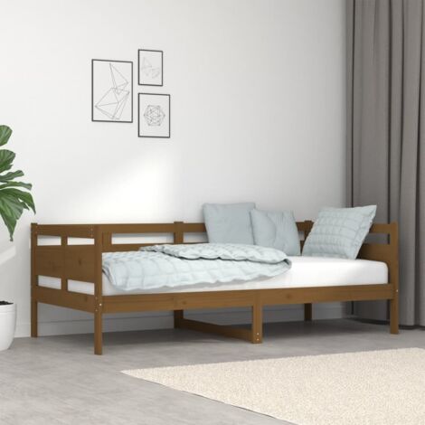 Tagbett Braun Honig Massivholz Kiefer 90x190 cm