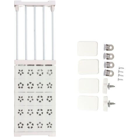 tagère de tension de placard extensible blanche sans perceuse, séparateur d'organisateur d'étagère de tension de garde-robe télescopique 24 cm de largeur 50 à 80 cm / 19,7 à 31,5 pouces de long