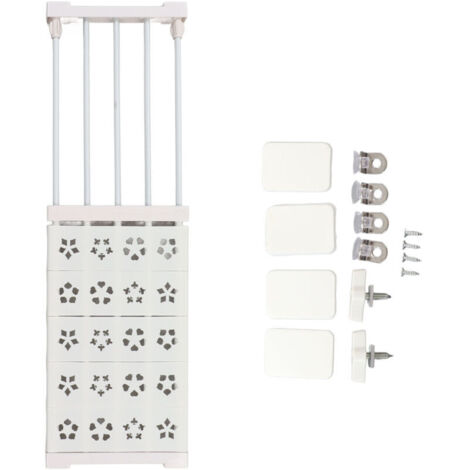 tagère de tension de placard extensible blanche sans perceuse séparateur d'organisateur d'étagère de tension de garde-robe télescopique 24 cm de largeur 50 à 80 cm / 197 à 315 pouces de long