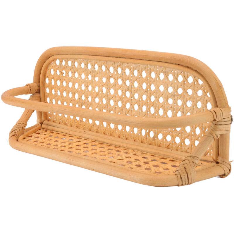 Eosnow tagère murale en rotin fabriquée à la main Durable en rotin naturel suspendu étagère de rangement murale pour salle de bain cuisine salon