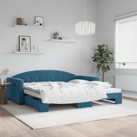 Tagesbett Ausziehbar Blau 100x200 cm Samt vidaXL