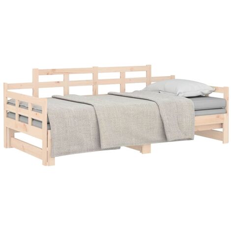 Tagesbett Ausziehbar Massivholz Kiefer 2x(80x200) cm vidaXL