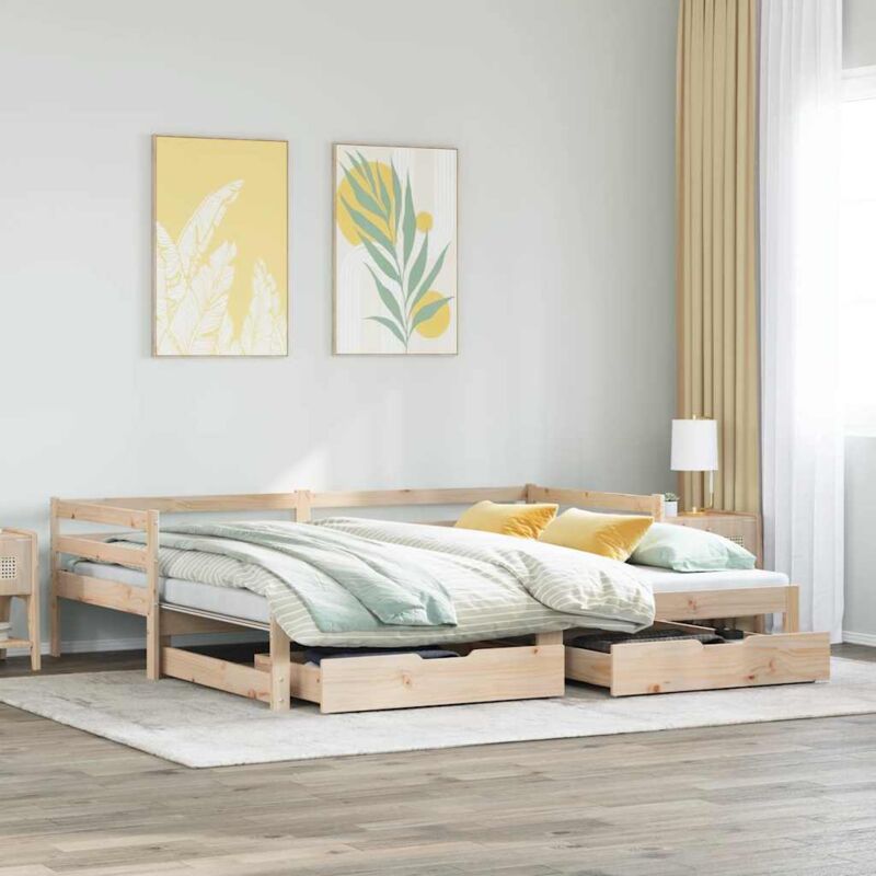 Tagesbett Ausziehbar Mit Schubladen Ohne Matratze 90x190 Cm Vidaxl