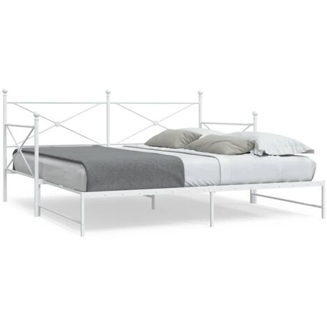 Tagesbett Ausziehbar ohne Matratze Weiß 107x203 cm Stahl vidaXL