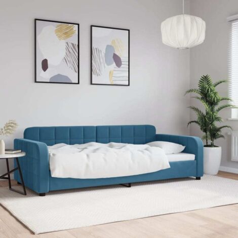 Tagesbett Blau 90x200 cm Samt vidaXL