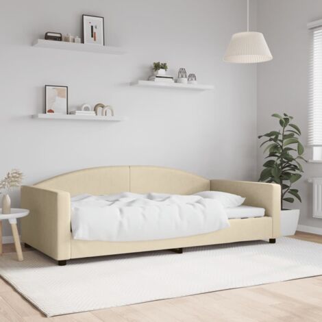 Tagesbett Creme 100x200 cm Stoff vidaXL