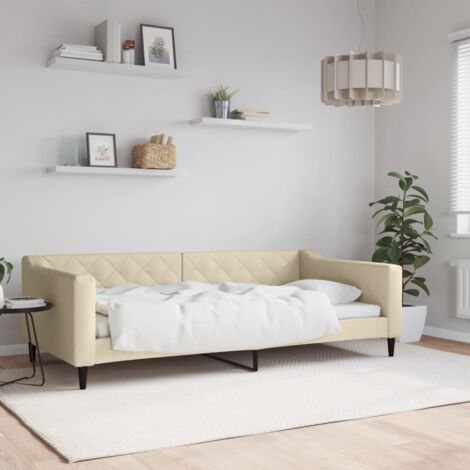 Tagesbett Creme 100x200 cm Stoff vidaXL