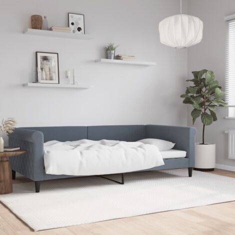 Tagesbett Dunkelgrau 100x200 cm Samt vidaXL