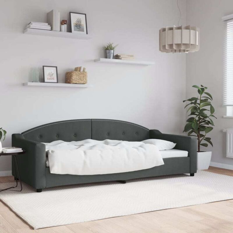 Tagesbett Dunkelgrau 90x200 Cm Stoff Vidaxl