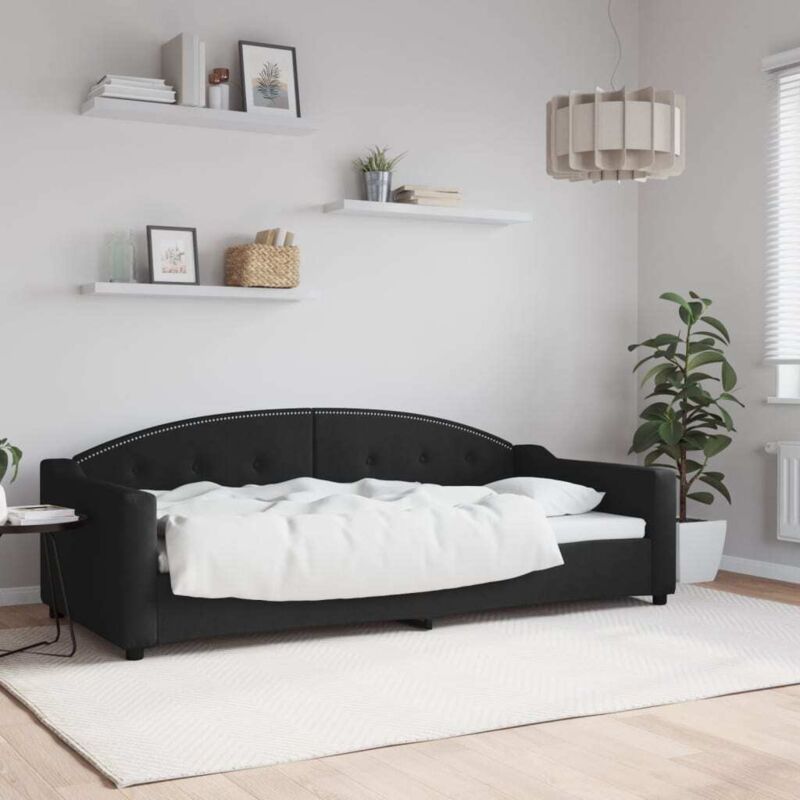 Tagesbett Schwarz 90x200 Cm Stoff Vidaxl