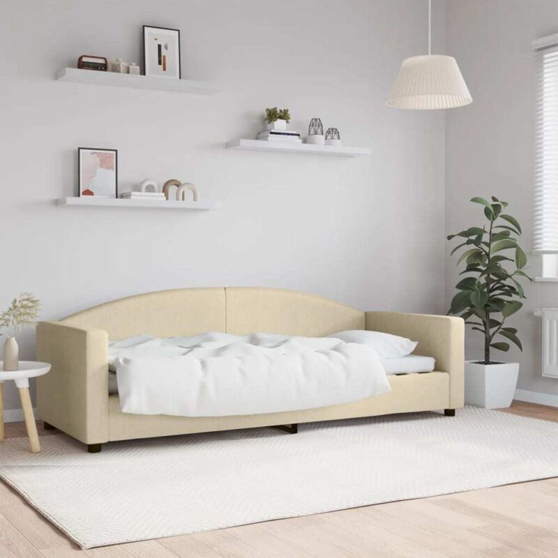 Tagesbett Creme 80x200 Cm Stoff Vidaxl