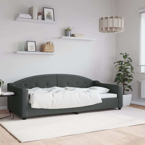 Tagesbett Dunkelgrau 90x200 cm Stoff vidaXL