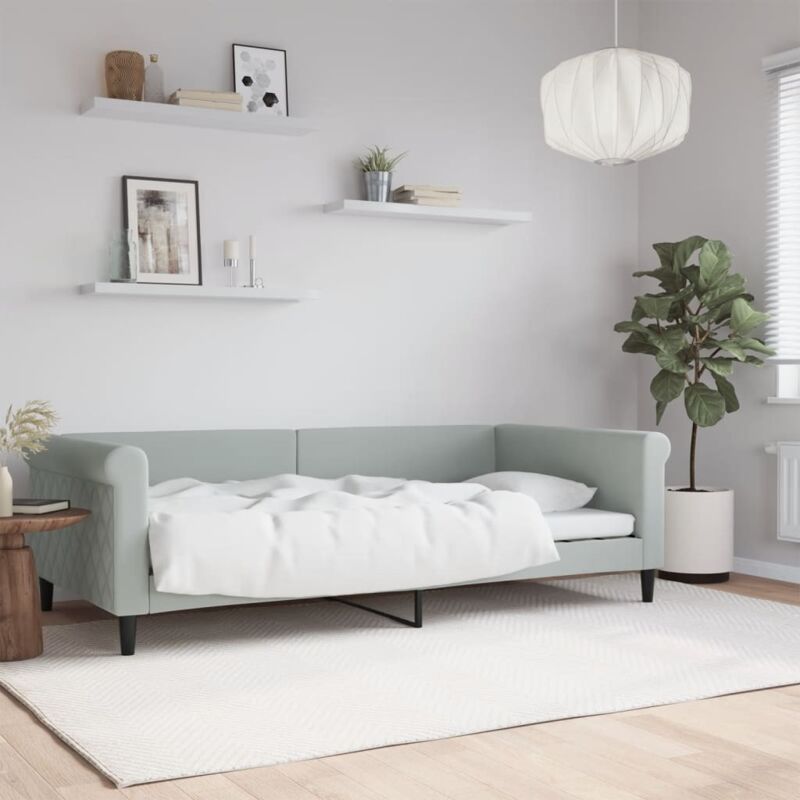 Tagesbett Hellgrau 100x200 Cm Samt Vidaxl